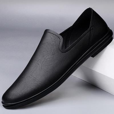 Chaussures pour hommes automne nouveau chaussures décontractées en cuir respirantes tendance style britannique chaussures paresseuses à enfiler chaussures de conduite chaussures mocassins