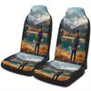 Mountain Lake Adventure Designed Car Seat Cover Set For Most Cars, Fashion Comfortable Car Seat Protector Covers Full Set, Univ