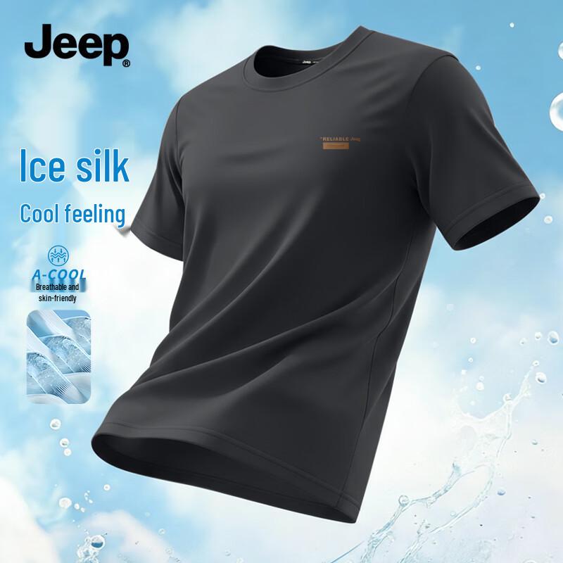 JEEP Men s Ice Silk Breathable Round Neck T-Shirt W L