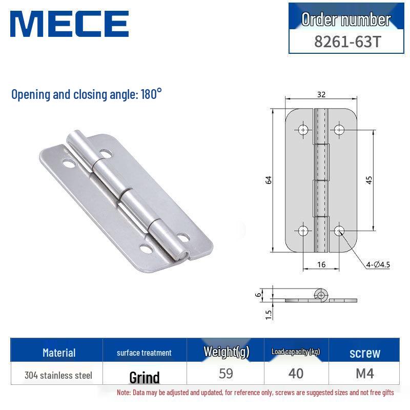 304 Stainless Steel Thickened Cabinet & Wooden Door Hinges
