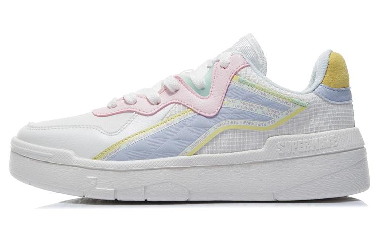 Li Ning Wave Низкие Кеды для Скейтборда Женские Бело-Синие AGCR156-3 35.5
