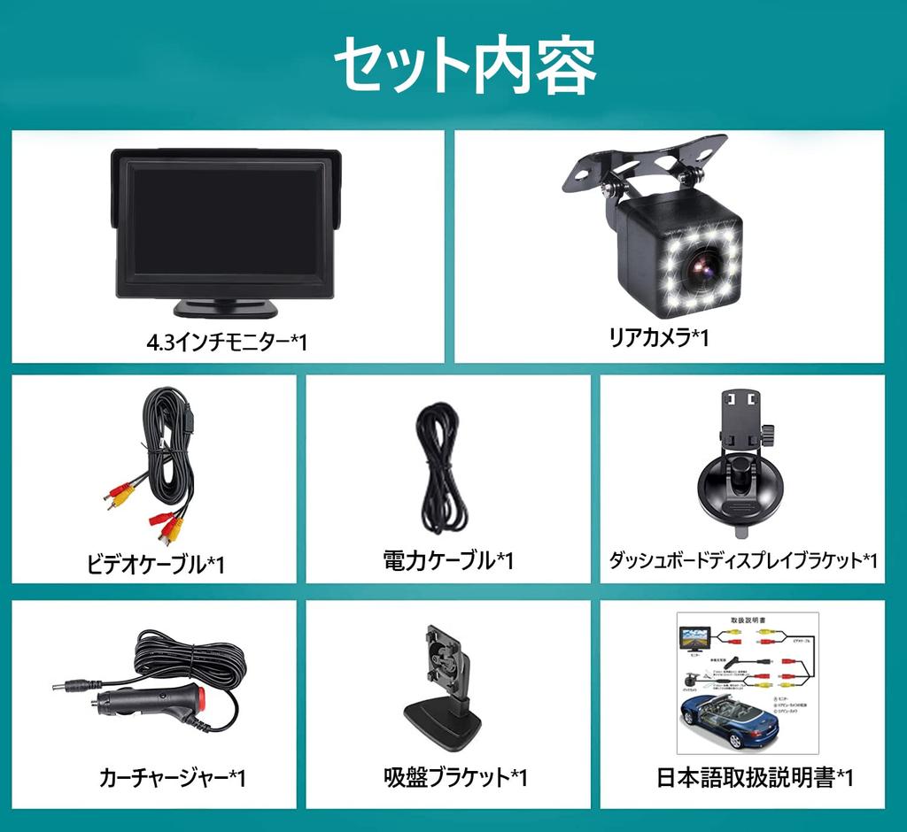 Tigwiss Backup Camera Monitor LCD Rear 12 LED Guide Switchable between Normal and Mirrored IP68 Dustproof and 12V Cigarette Lighter Easy 10m Extension