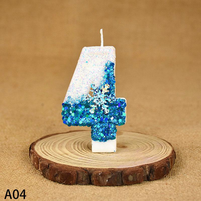 1 buc fulg de zăpadă temă număr 0-9 lumânare tort decor printesa ziua de naștere tort toppers nuntă petrecere tort decorare Crăciun consumabile