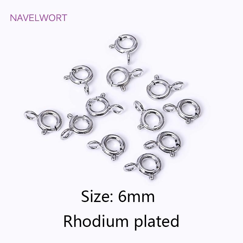 Brass 5/5.5/6/7mm 18K Gold Plated Round Claw Spring Clasp For Bracelet,Clasp For Jewelry Making,DIY Jewelry  Material Wholesale