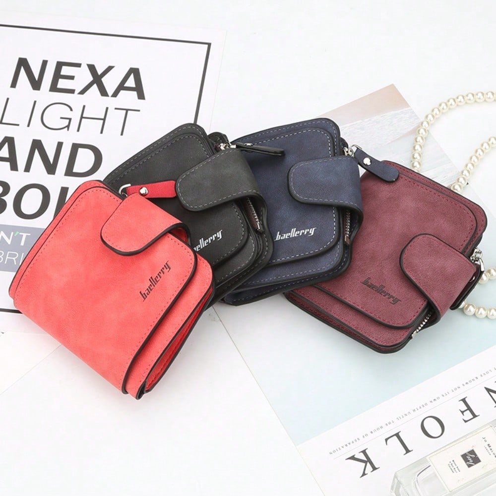 Women's Wallet Buckle Matte Leather Change Bag Cute Little Fresh Wallet
