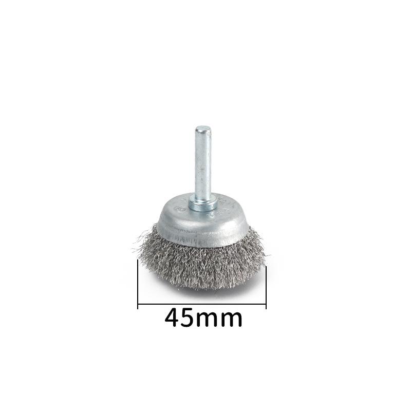 6mm Handle Stainless Steel Wire Brush Bowl for Rust, Stain, Paint, Burr Removal & Polishing