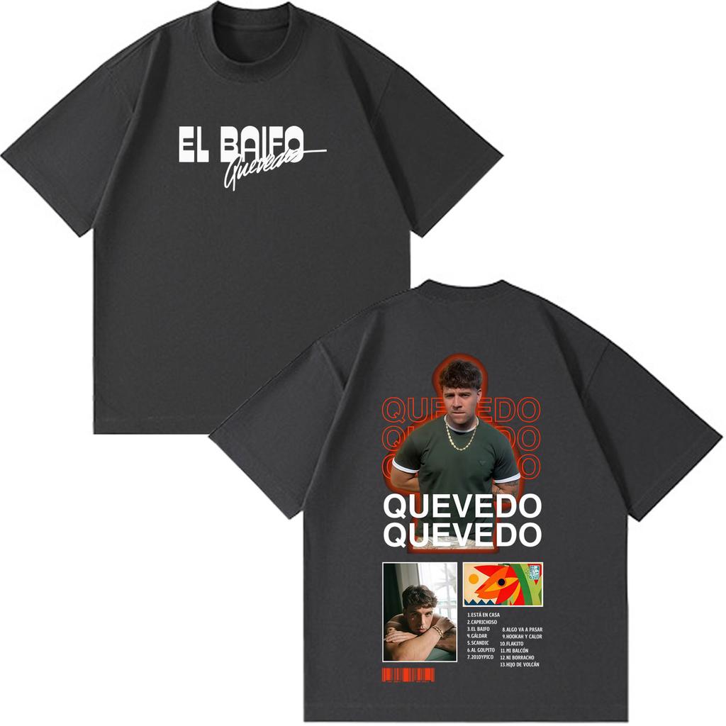 Quevedo El Baifo Album 2026 Tour Print Tshirt Unisex Unisex Fashion Cotton Tshirt Casual Hiphop Shortsleeved Vintage Tshirts