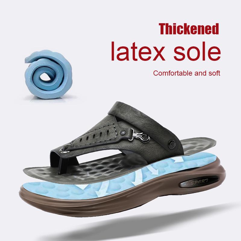 Fashion Summer New Men's Casual Comfortable Flip Flops Outdoor Beach Shoes Men Breathable Sandals British Leather Sandals