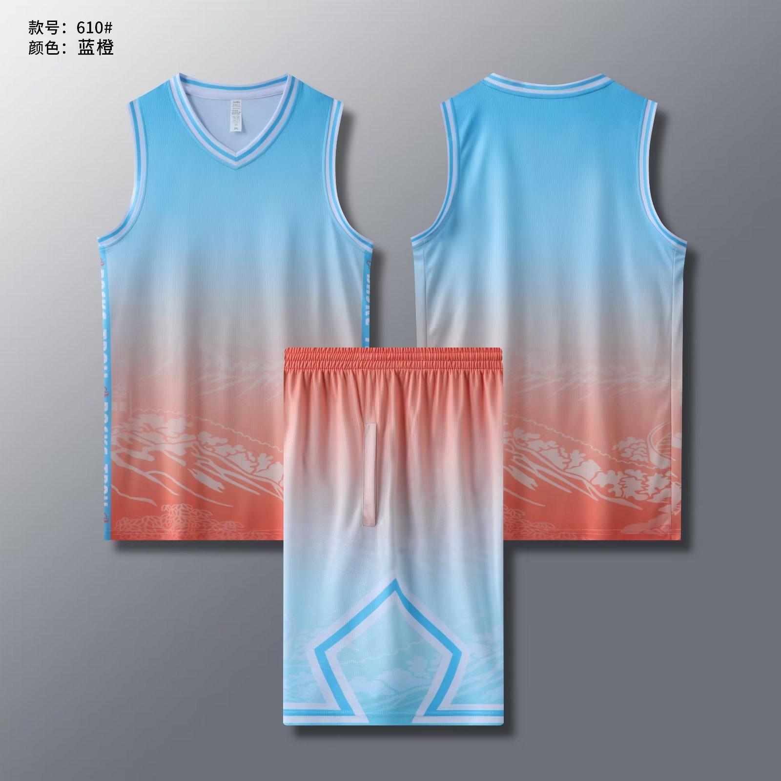 610 basketball jersey set, adult children s clothing, competition training jersey, jersey with pockets on both sides 3XS-6XL 3XS/120