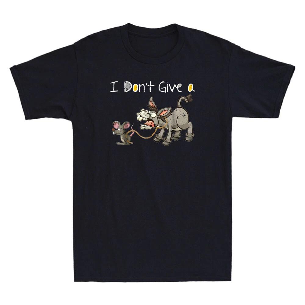 I Don t Give A Rats Ass Funny Mouse Walking Donkey Pattern Vintage Men s T-Shirt M