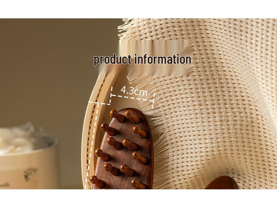 Golden Sandalwood Multi-Functional Massage Comb for Hair & Scalp Meridian Therapy 