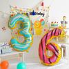 40 Inch Donut Birthday Digital Aluminum Film Balloon Children'S Baby Year Old Arrangement Food Cartoon Dopamine Party