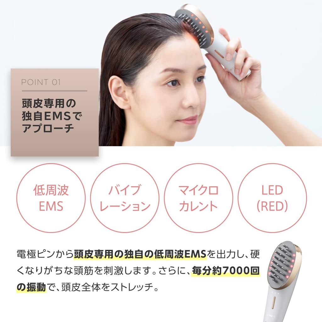 YA-MAN mysé Scalp Lift Plus Brush, White, MS82W [2022 Model]