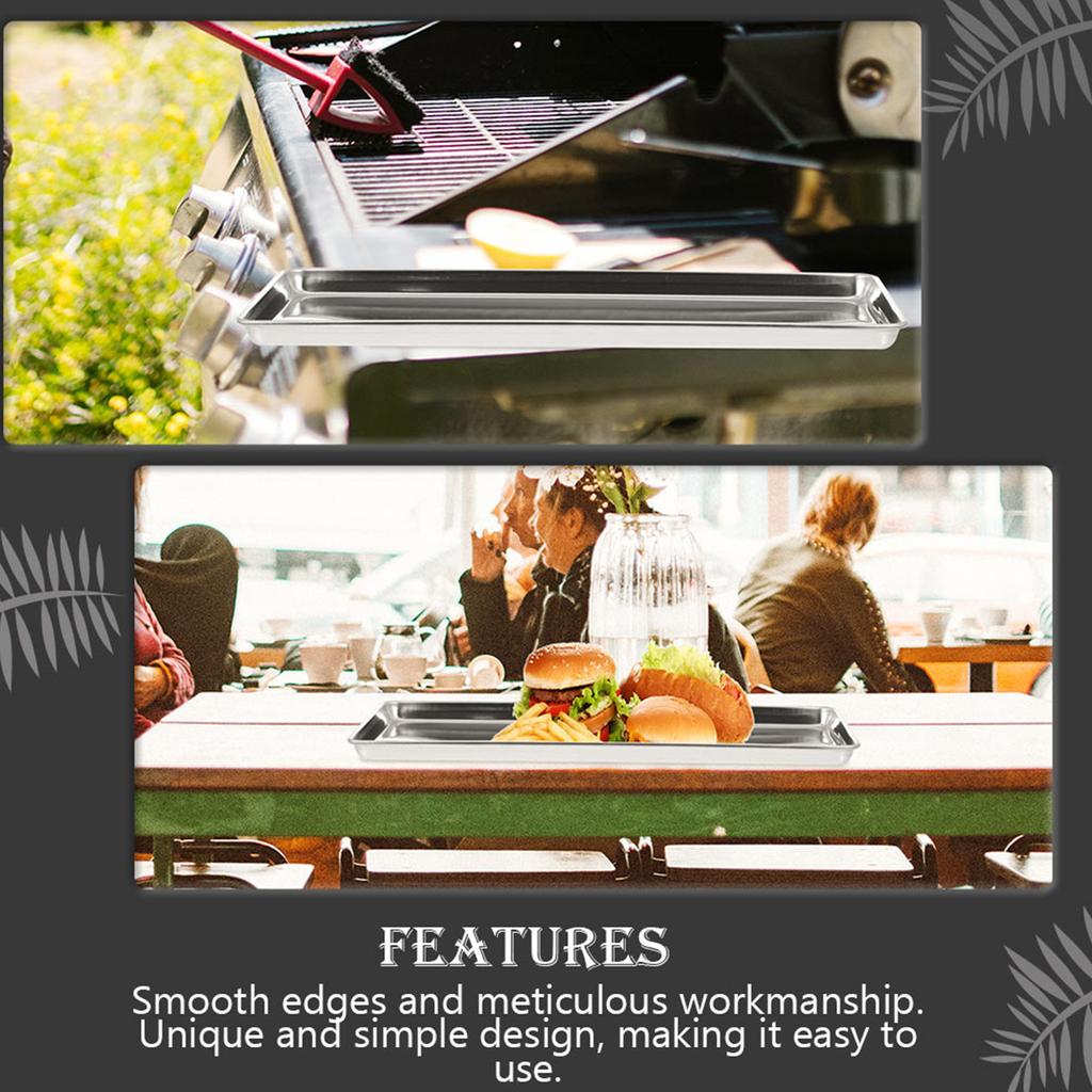 Stainless Steel Food Tray Rectangular Design Bright Polished Finish Versatile Serving Storage Plate for Cold Noodles Snacks