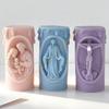 Nativity Embossed Cylinder Silicone Mould Silicone For Making Soap Chocolate Holiday Decoration 55KF