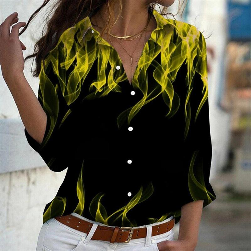 Men s Long Sleeves Shirt red streamer 3D printed shirt men s/women s shirt men s casual fashion street lapel shirt ladies  shirt S