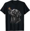 Vintage Black Labrador Butterfly Art Tee for Dog Lovers