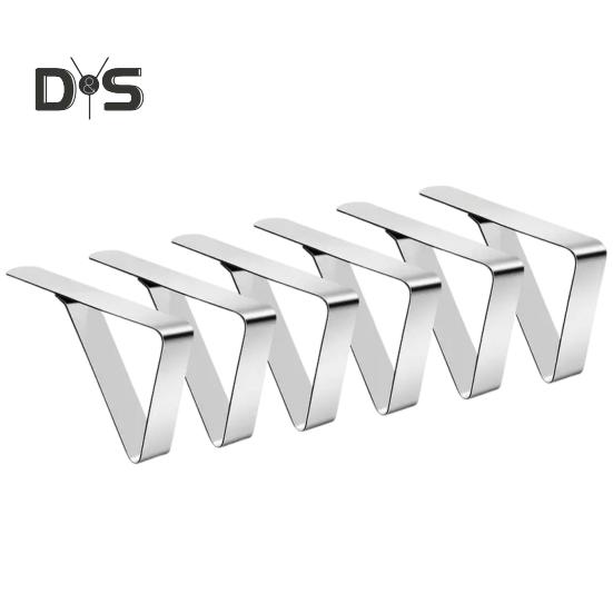 

6/12/24 шт. зажим для скатерти из нержавеющей стали, нескользящий, прочный, для использования в помещении, на открытом воздухе, на свадьбе, на пикнике, на кемпинге, держатель для крышки стола, треугольный фиксирующий зажим 6pcs