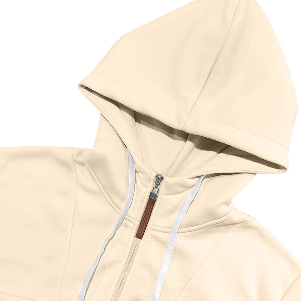Men's Casual Hooded Sweatshirt Loose Fit Pullover Half Zip Patchwork Design Long Sleeve Pullover for Autumn Winter