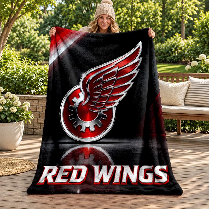 Detroit Red Wings Decke Flanelldecke Weiche Gemütliche Plüschdecke für Sofa Bett Leichte Heimdekoration Geschenke für Weihnachten verschiedene Feiertage