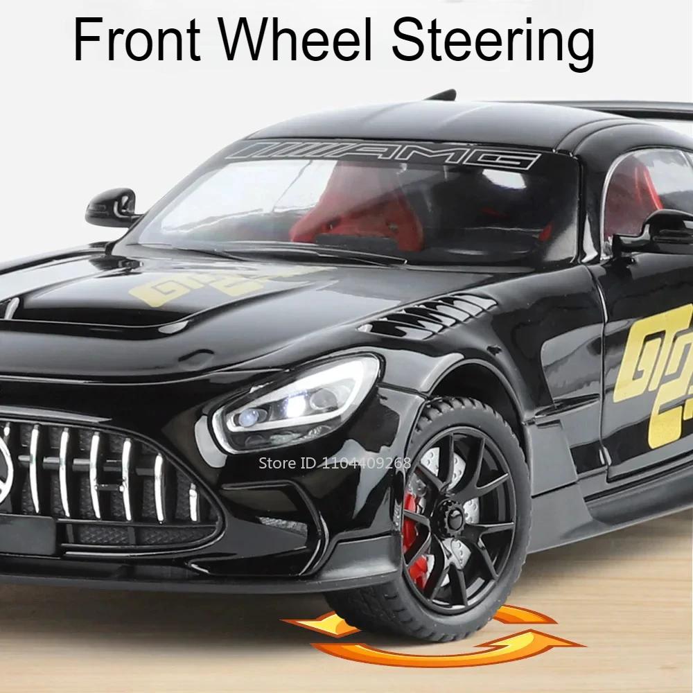 Scale 1:24 GT GLS63 Model Sports Car Toy Diecast Alloy Doors Opened Pull Back Miniature Models Sound Light Gift for Children