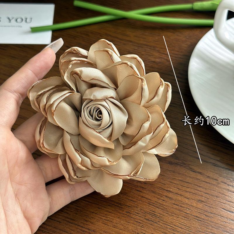 Elegant Korean Style Big Size Cloth Camellia Flower Brooch For Women Girls Fashion Classic Party Wedding Corsages Pin Gift