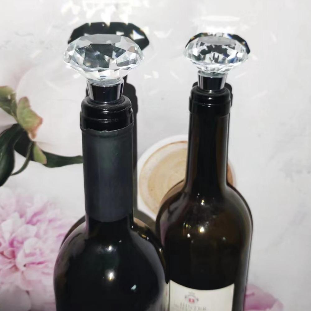 1/3pcs Decorative and Reusable Crystal Bottle Stopper Diamond Zinc Alloy Wine Stopper with Gift Box Beverage Bottle Stopper Wine