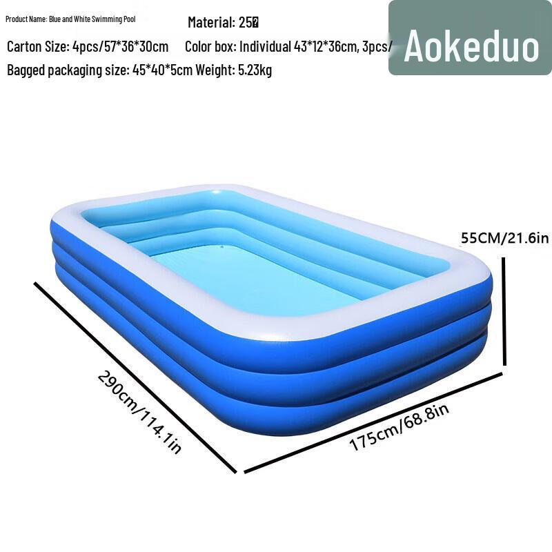 Aokedu PVC Inflatable Kids Swimming Pool