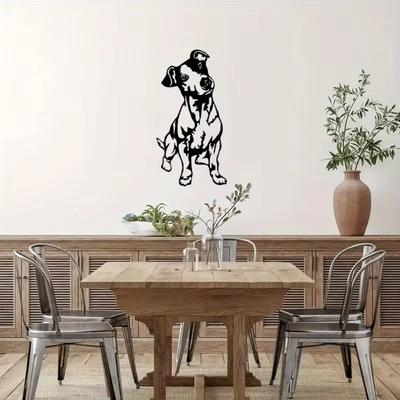 1pc Cute Puppy Hanging Picture Elegant Metal Decor Ideal for Outdoor Garden Walls Beautiful Wedding & Party Decoration