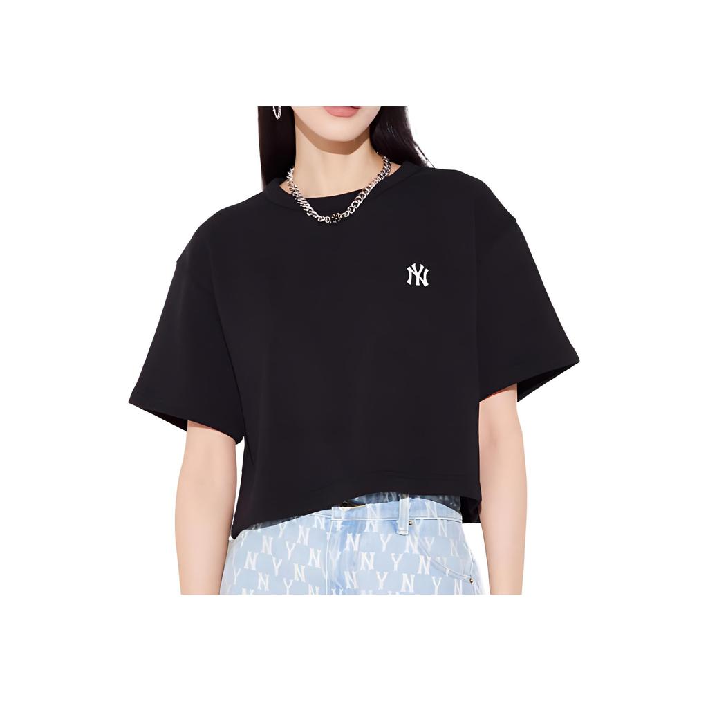 New MLB New York Yankees Crop Tops Women's Black 3FTS10023-50BKS