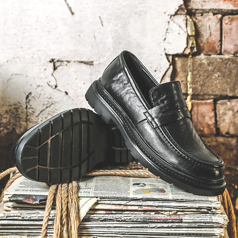 Kožené boty Pánský trend Velká velikost Ležérní mokasíny 45 46 Silná podrážka Mládež Všestranné Na jedno sešlápnutí Vlna 3512-J