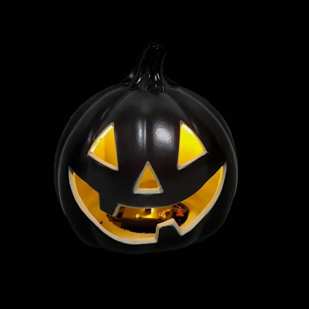 Hollow Pumpkin Decoration with Built-In Light Halloween Ornament for Indoor Outdoor Seasonal Display Home Tabletop Accent