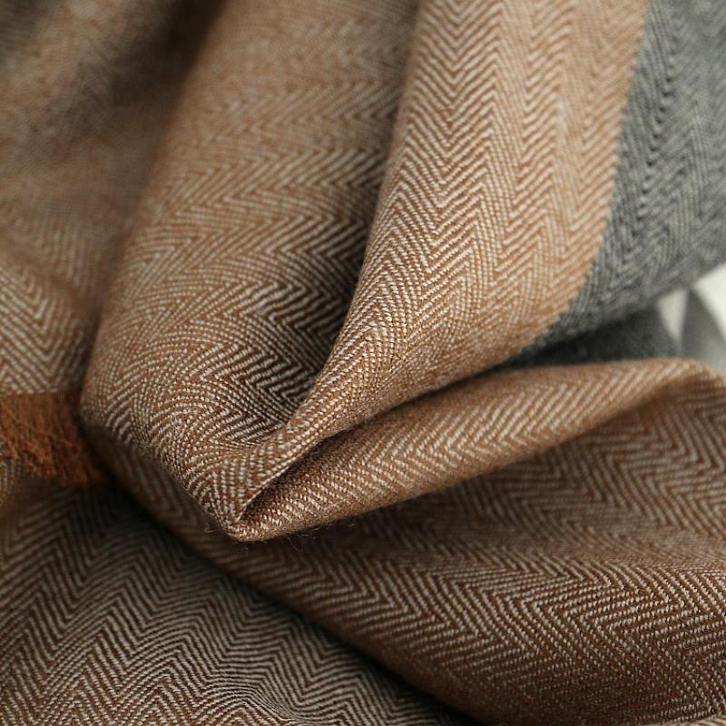Herringbone Business Men's Wool Scarf, Autumn and Winter Warm Cashmere Scarf