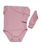 Growing Bodysuit For Girls 80/86 Long Sleeve 100% Cotton Light Pink