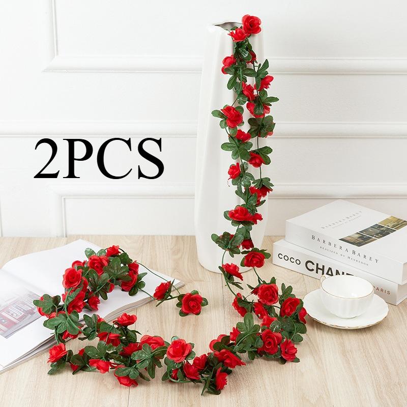 2PCS.Artificial Rose & Peony Vines: Realistic Faux Flower Garlands for Home Ceiling Decor, Wedding Backdrops  Arrangements! ONE SIZE FITS MOST&Silk flowers