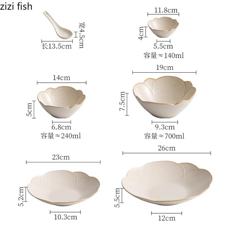 Miska ryżowa z żółtym płatkiem Ceramiczna zastawa stołowa Miska deserowa Miska na gęstą zupę Miski na ryby Miski na przekąski Zastawa stołowa do kuchni molekularnej