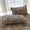 Πάπλωμα με Λεοπάρδαλι Μονό Διπλό 3 Τεμάχια Άγριο Ζώο Δέρμα Γάτας Τσίτα Μοτίβο Γούνας Σετ Κλινοσκεπασμάτων Μικροΐνες Αναστρέψιμη Παπλωματοθήκη