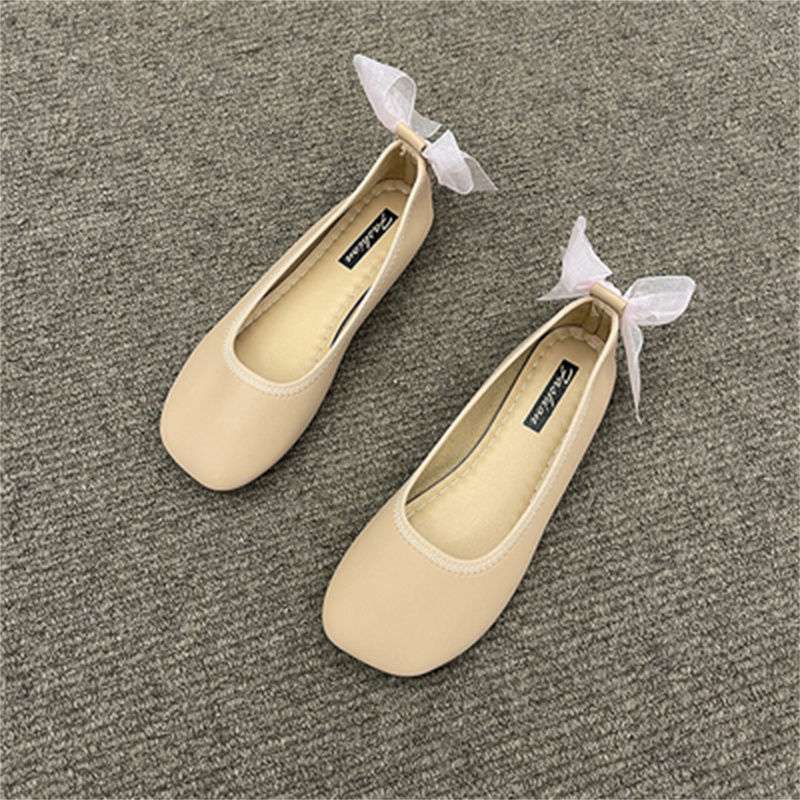Beige Evening Wind Gentle Fairy Doudou Single Shoes Women's Shoes 2025 New Spring Mary Jane Flat Granny Shoes