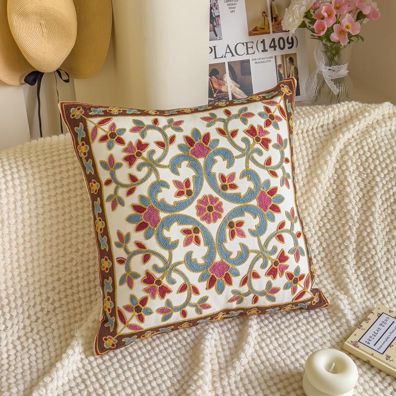 1PC Plant Flower Pattern Polyester Cushion Cover, Pillow Cover, Room Decor, Bedroom Decor, Sofa Decor, Collectible Buildings Accessories