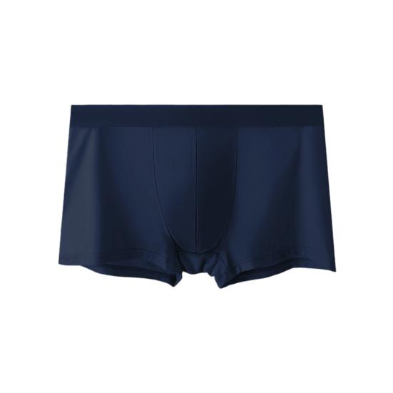 Men Boxer Underwear Elastic Mid-Waist Design Solid Color Shorts Briefs U-Convex Thin Soft Panties Daily Wear