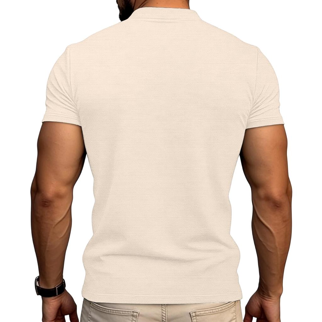 Men's Casual -color Sports T-shirt - Men's Round-neck Short-sleeved Top