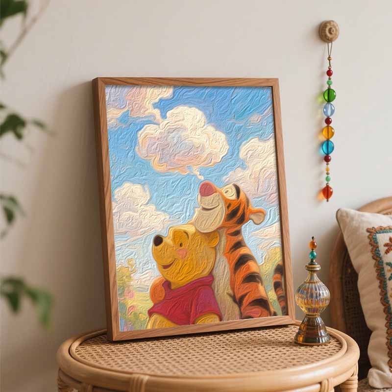 Disney Oil Painting Handmade Diy Winnie the Pooh and Tigger Gifts Home Decorations