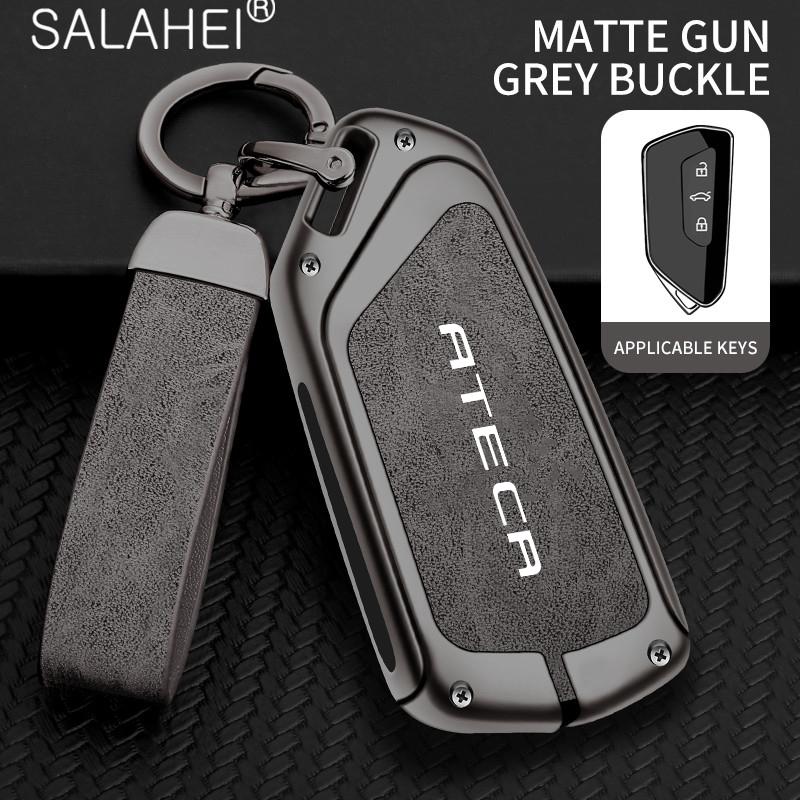 Zinc Alloy Car Remote Key Case Fob Cover Protective Holder Shell Auto Keychain Accessories For Seat Ateca Tarraco Leon Arona
