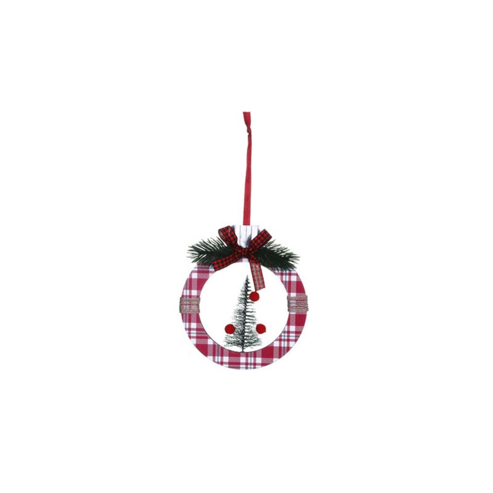 Round Christmas Decoration Square Christmas Wooden Pendant Cute   New Year