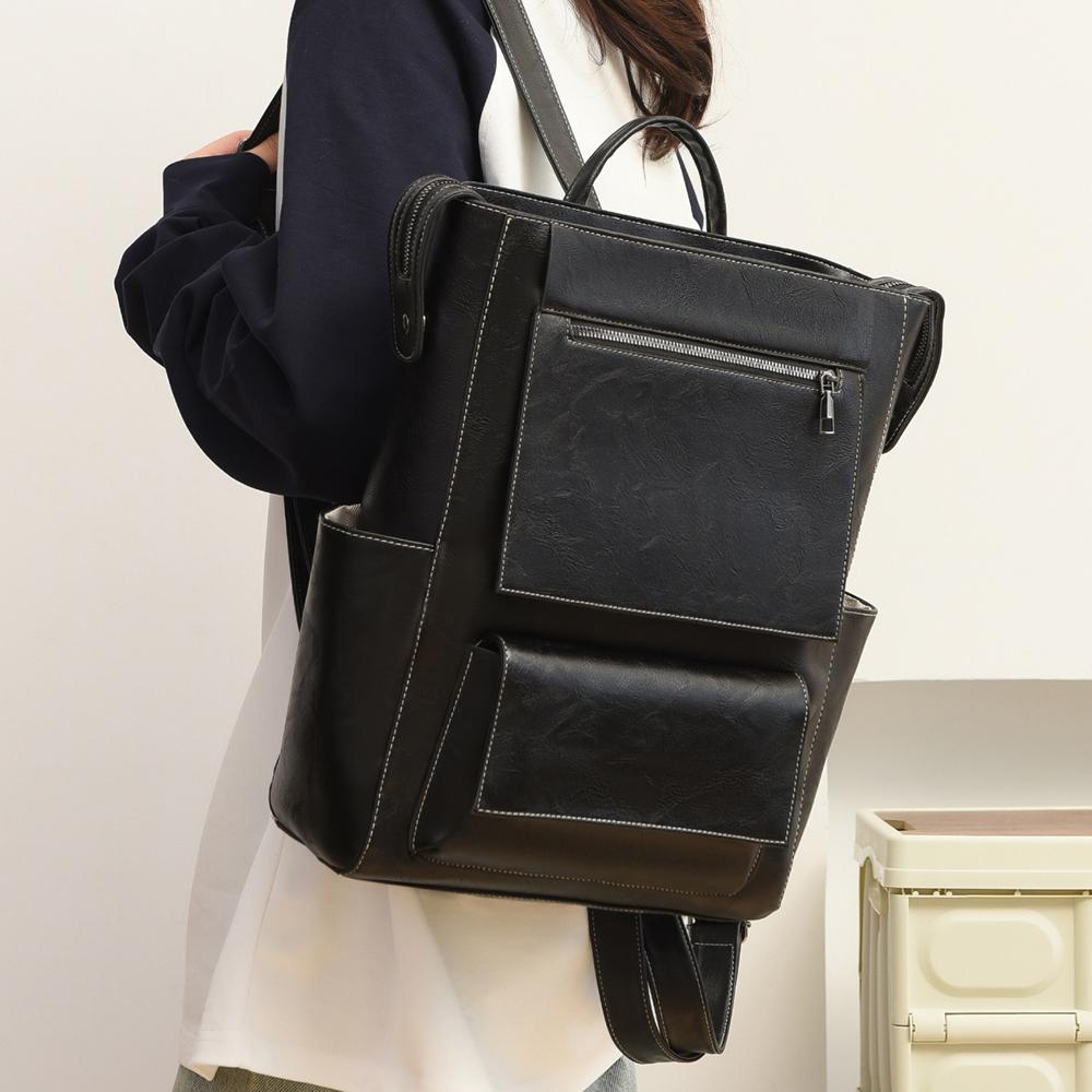 Damen Rucksack aus weichem Leder mit großem Fassungsvermögen, Business-Reisetasche