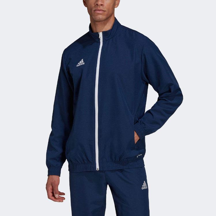 Adidas Entrada 22 Presentation Logo Stand Collar Long Sleeve Jacket Men Jacket Blue HB0571