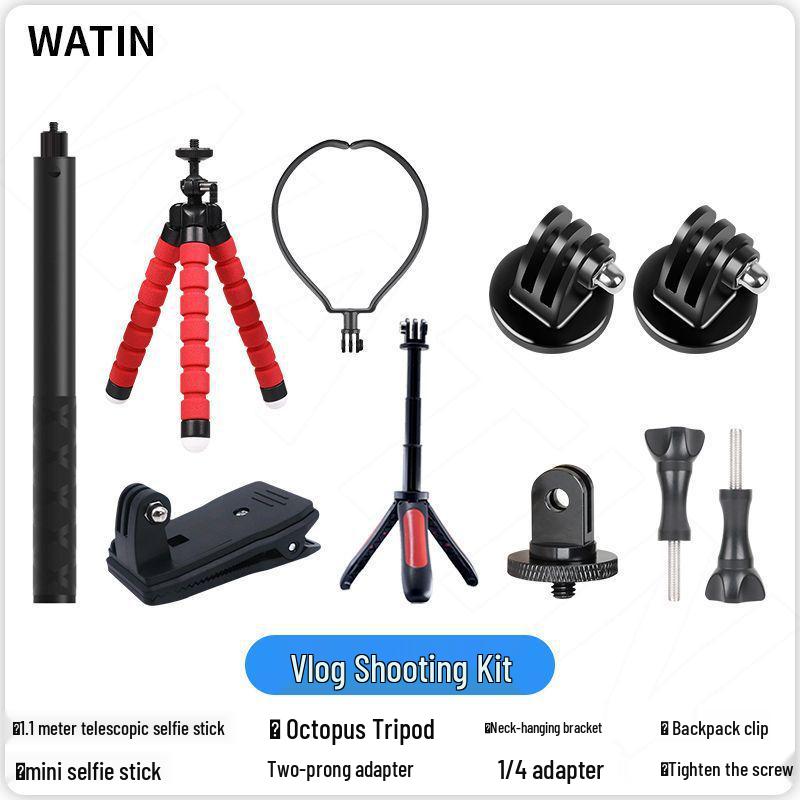 Universal Action Camera Accessories Set for GoPro, DJI Osmo, Xiaomi Yi: Perfect for Cycling & Diving