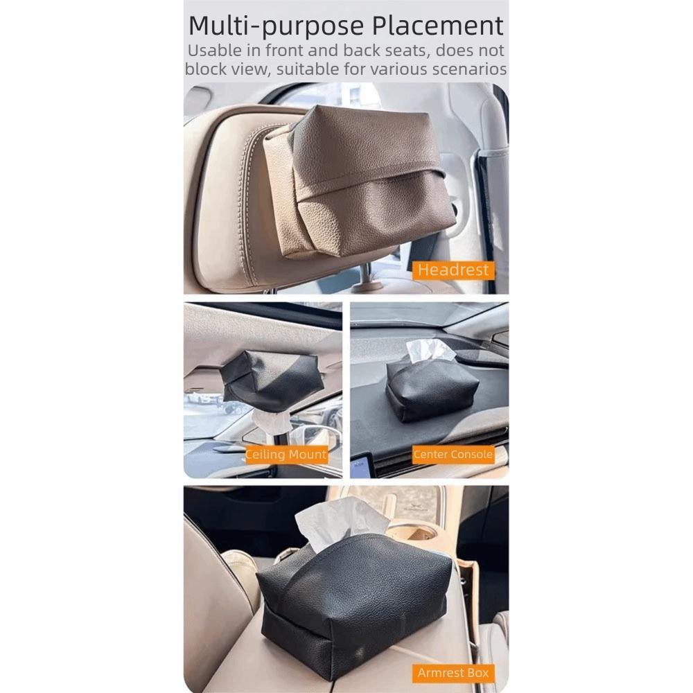 Stable Mounting Car Magnetic Tissue Box Rectangular Sun Visor Tissue Box Car Interior