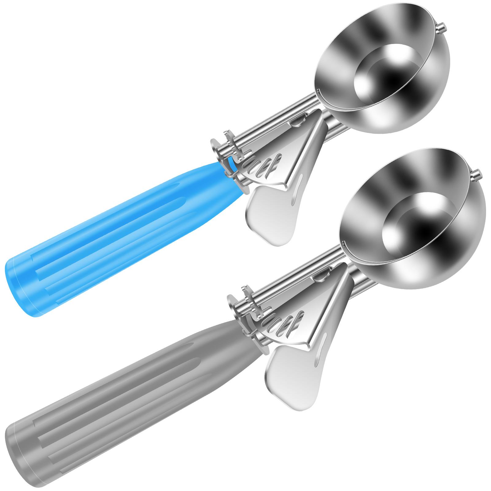 2/3 Pcs Ice Cream Scoop Stainless Steel Ice Cream Scooper Multi-functional Fruit Spoon Reusable Cookie Ice-Cream Scoop for Home
