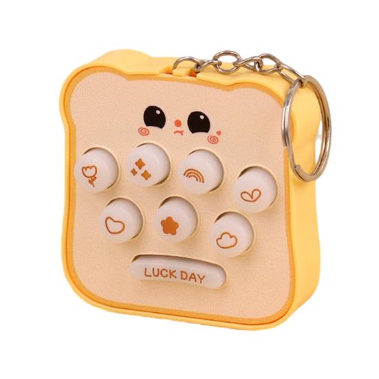 Игрушка-брелок Интерактивная Светящиеся Звуковые Эффекты Форма Хлеба Брелок Мини Портативная Игра «Крот» Развивающая Головоломка A